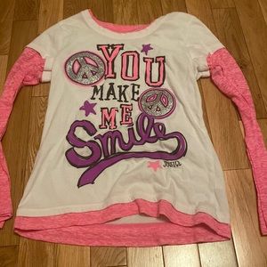 Brand is justice size is 10 color is white